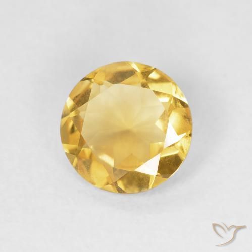 0.97克拉天然黄水晶，圆形的，VS