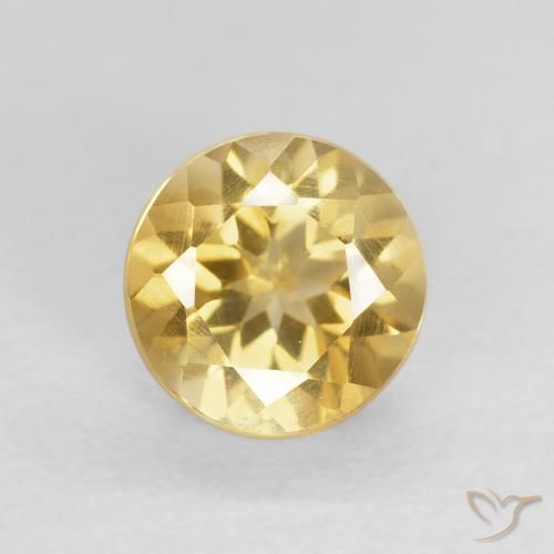 1.05ct 天然 黄金色 黄水晶, 圆形的, VS