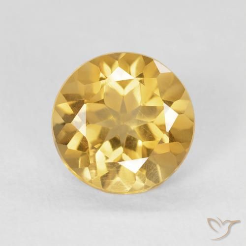 1.67ct 天然 黄金色 黄水晶, 圆形的, VS