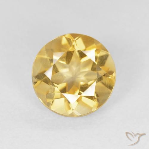 1.56ct 天然 中金 黄水晶, 圆形的, VS