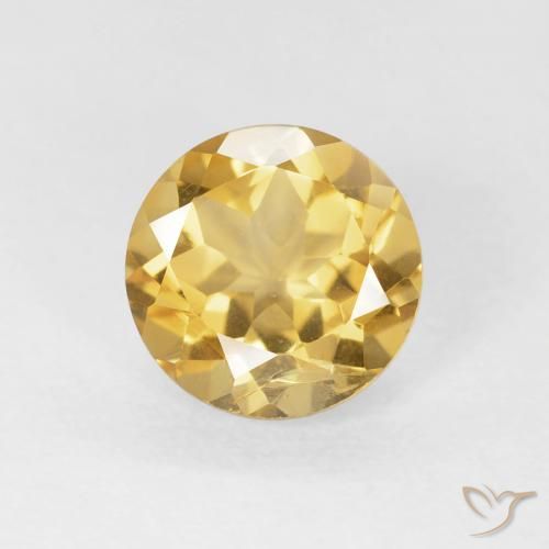 1.74ct 天然 中金 黄水晶, 圆形的, VS