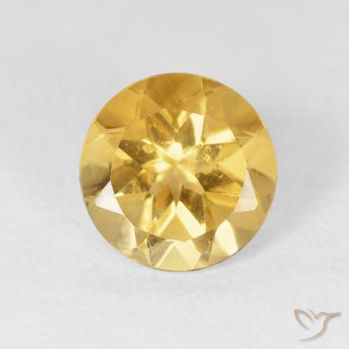 1.76ct 天然 中金 黄水晶, 圆形的, VVS-VS