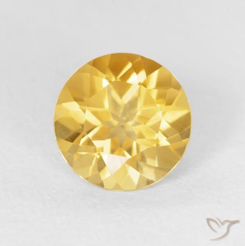 1.77ct 天然 亮金 黄水晶, 圆形的, VVS-VS