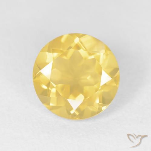 1.88ct 天然 中金 黄水晶, 圆形的, VVS-VS