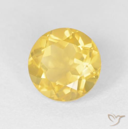 1.88克拉天然黄水晶，圆形的，VVS-VS