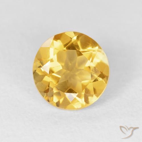 1.54ct 天然 亮金 黄水晶, 圆形的, VVS-VS