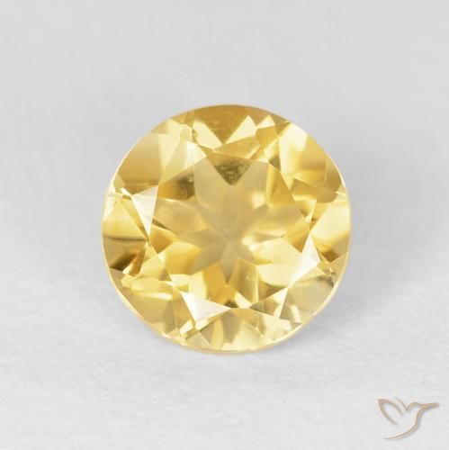 1.61ct 天然 黄金色 黄水晶, 圆形的, VVS-VS