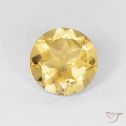 1.21ct 天然 黄金色 黄水晶, 圆形的, VVS-VS