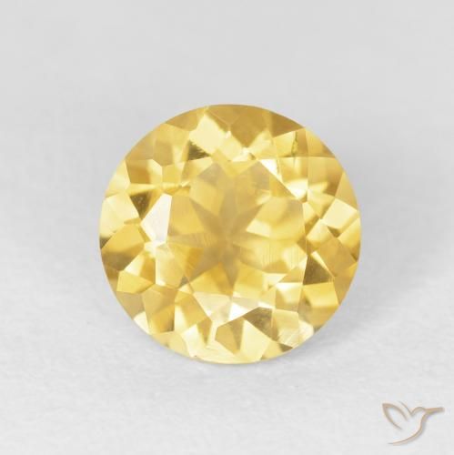 1.95ct 天然 中金 黄水晶, 圆形的, VVS-VS