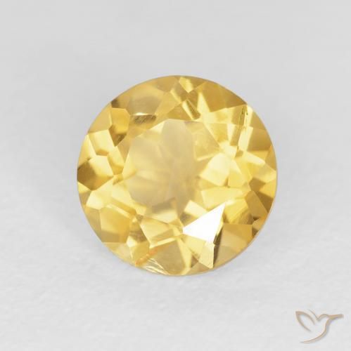 1.95克拉天然黄水晶，圆形的，VVS-VS