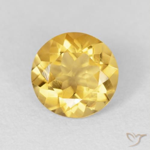 1.66ct 天然 中金 黄水晶, 圆形的, VVS