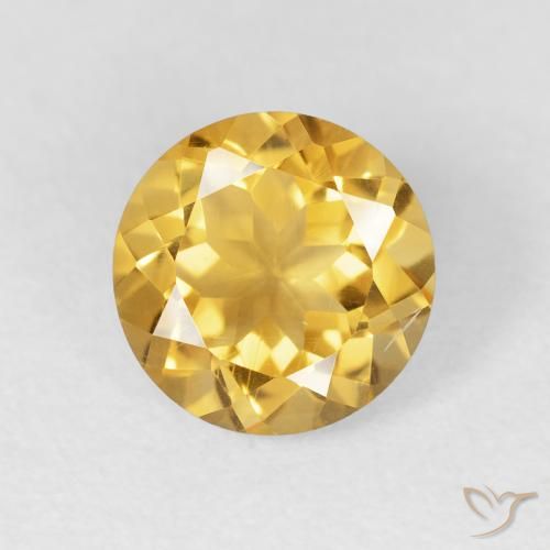 1.90ct 天然 中金 黄水晶, 圆形的, VVS
