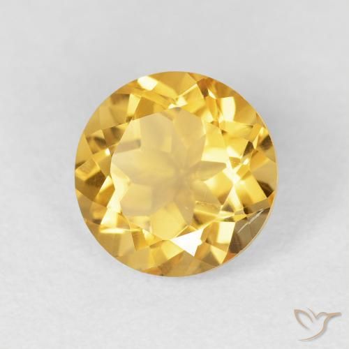 1.90克拉天然黄水晶，圆形的，VVS