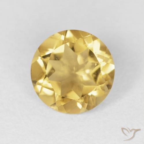 1.48ct 天然 金橙色 黄水晶, 圆形的, VVS