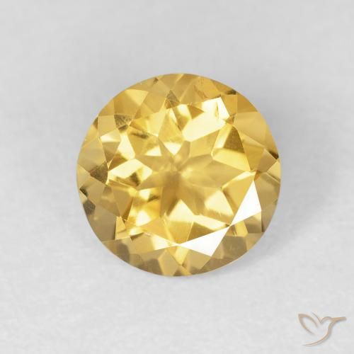 1.61ct 天然 黄金色 黄水晶, 圆形的, VVS
