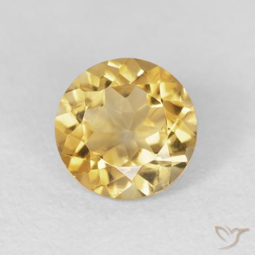 1.65ct 天然 中金 黄水晶, 圆形的, VVS