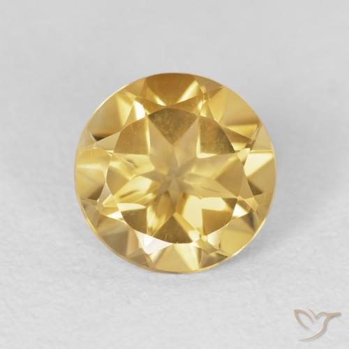 1.60ct 天然 黄金色 黄水晶, 圆形的, VVS