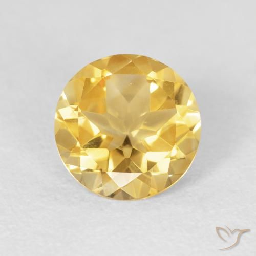 1.60ct 天然 金橙色 黄水晶, 圆形的, VVS
