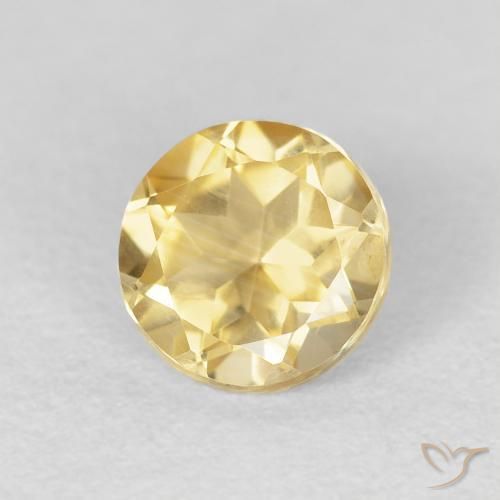 0.99克拉天然黄水晶，圆形的，VVS