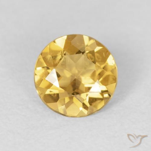 0.96ct 天然 亮金 黄水晶, 圆形的, VVS
