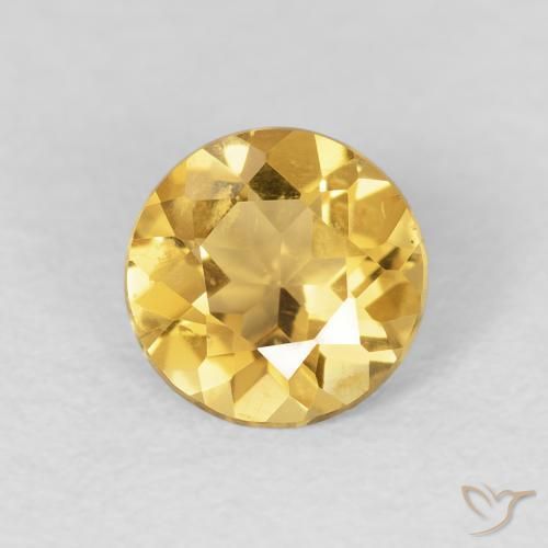 0.96克拉天然黄水晶，圆形的，VVS