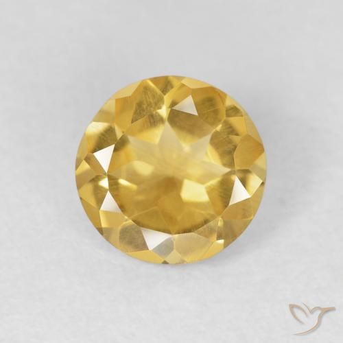 0.95克拉天然黄水晶，圆形的，VVS-VS