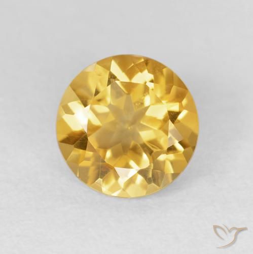1.70ct 天然 亮金 黄水晶, 圆形的, VVS-VS