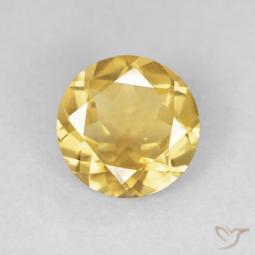 1.52ct 天然 中金 黄水晶, 圆形的, VVS-VS