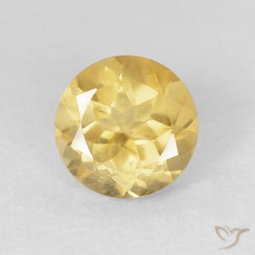 1.34ct 天然 中黄色 黄水晶, 圆形的, VVS-VS