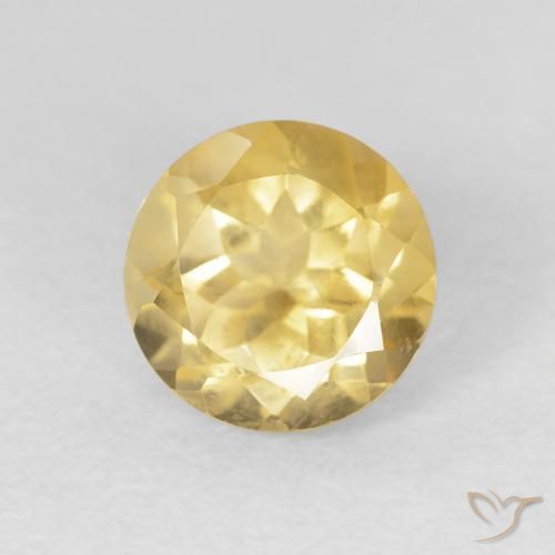 1.34克拉天然黄水晶，圆形的，VVS-VS
