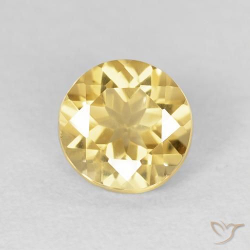 1.13ct 天然 浅金色 黄水晶, 圆形的, VVS-VS