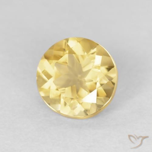 1.13克拉天然黄水晶，圆形的，VVS-VS