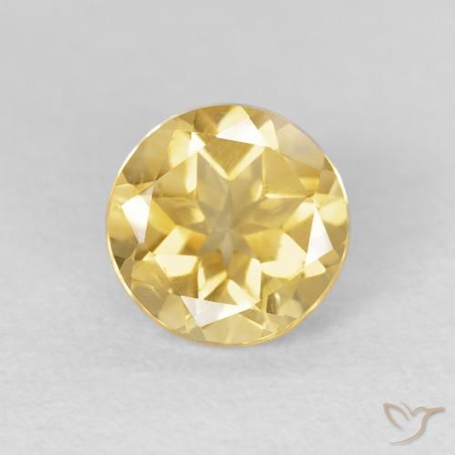 1.59ct 天然 浅金黄色 黄水晶, 圆形的, VVS-VS