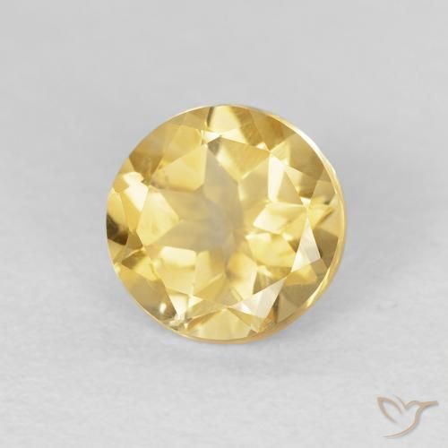 1.59克拉天然黄水晶，圆形的，VVS-VS