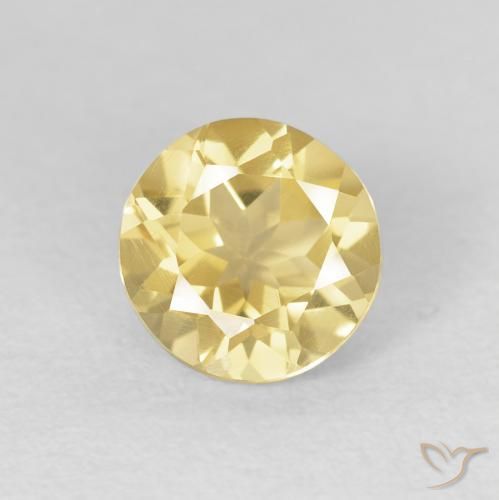 1.70ct 天然 淡黄色 黄水晶, 圆形的, VVS-VS