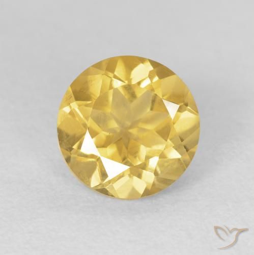 1.89ct 天然 淡黄色 黄水晶, 圆形的, VVS-VS