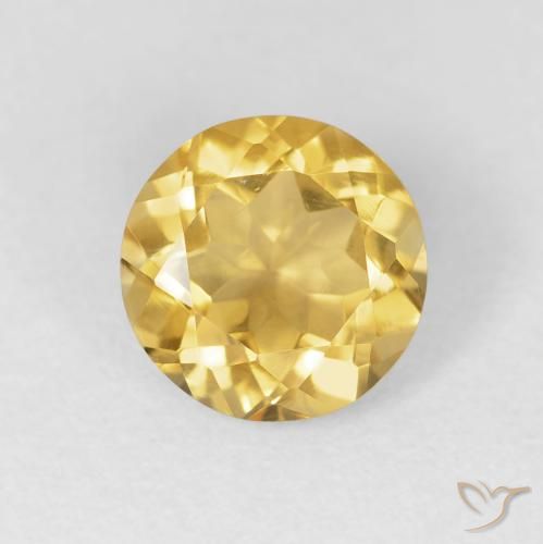 1.70ct 天然 中金 黄水晶, 圆形的, VVS