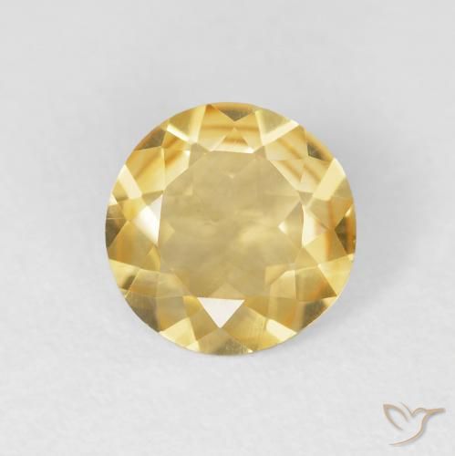 1.30ct 天然 中金 黄水晶, 圆形的, VVS
