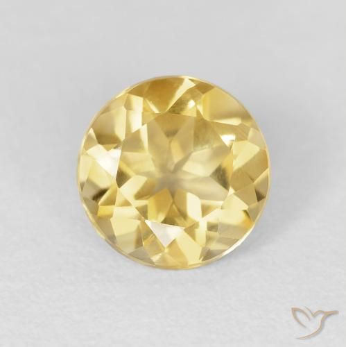 1.73ct 天然 金橙色 黄水晶, 圆形的, VVS