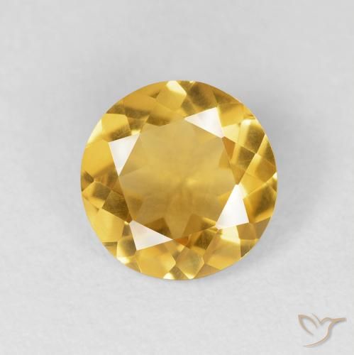 1.62ct 天然 黄金色 黄水晶, 圆形的, VVS