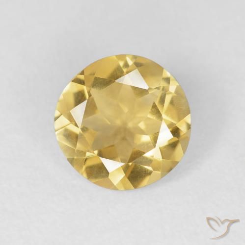 1.38ct 天然 中金 黄水晶, 圆形的, VVS