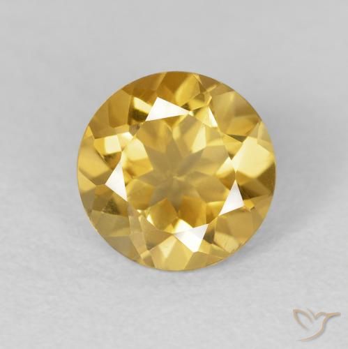 1.78ct 天然 中金 黄水晶, 圆形的, VVS