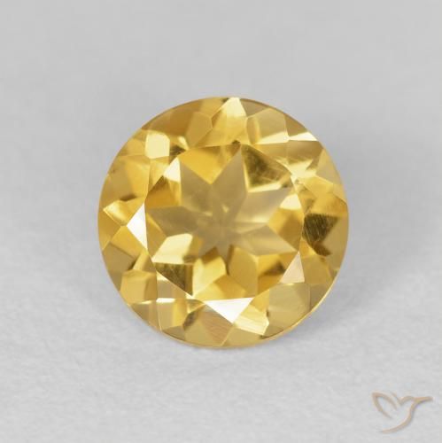 1.96ct 天然 黄金色 黄水晶, 圆形的, VVS-VS
