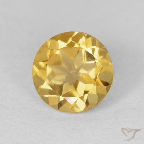 1.96克拉天然黄水晶，圆形的，VVS-VS