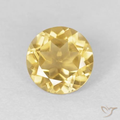 1.29ct 天然 中金 黄水晶, 圆形的, VVS