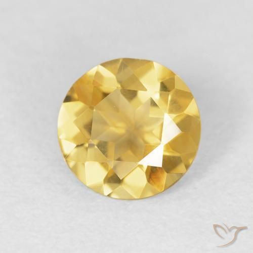 0.95克拉天然黄水晶，圆形的，VVS