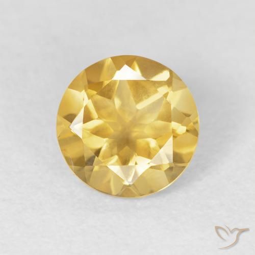 1.06ct 天然 中金 黄水晶, 圆形的, VVS