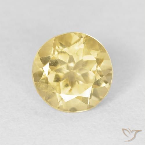 1.20ct 天然 中黄色 黄水晶, 圆形的, VVS