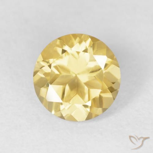 1.30ct 天然 第戎黄 黄水晶, 圆形的, VVS
