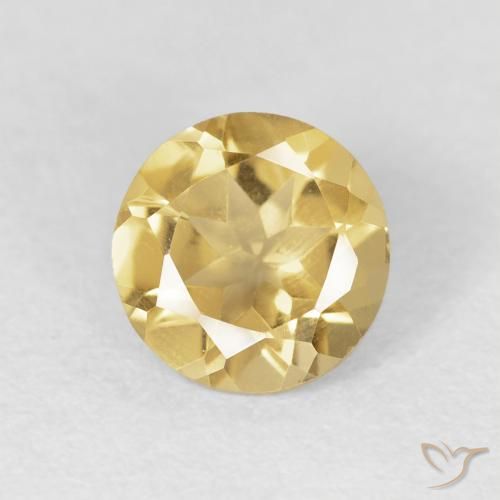 1.15ct 天然 中金 黄水晶, 圆形的, VVS